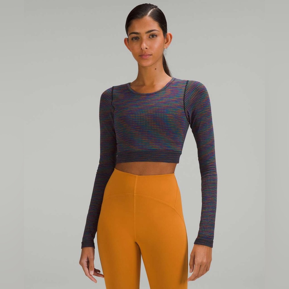 Lululemon Ebb to Street Long Sleeve Shirt Rainbow Multi / Black Size 6